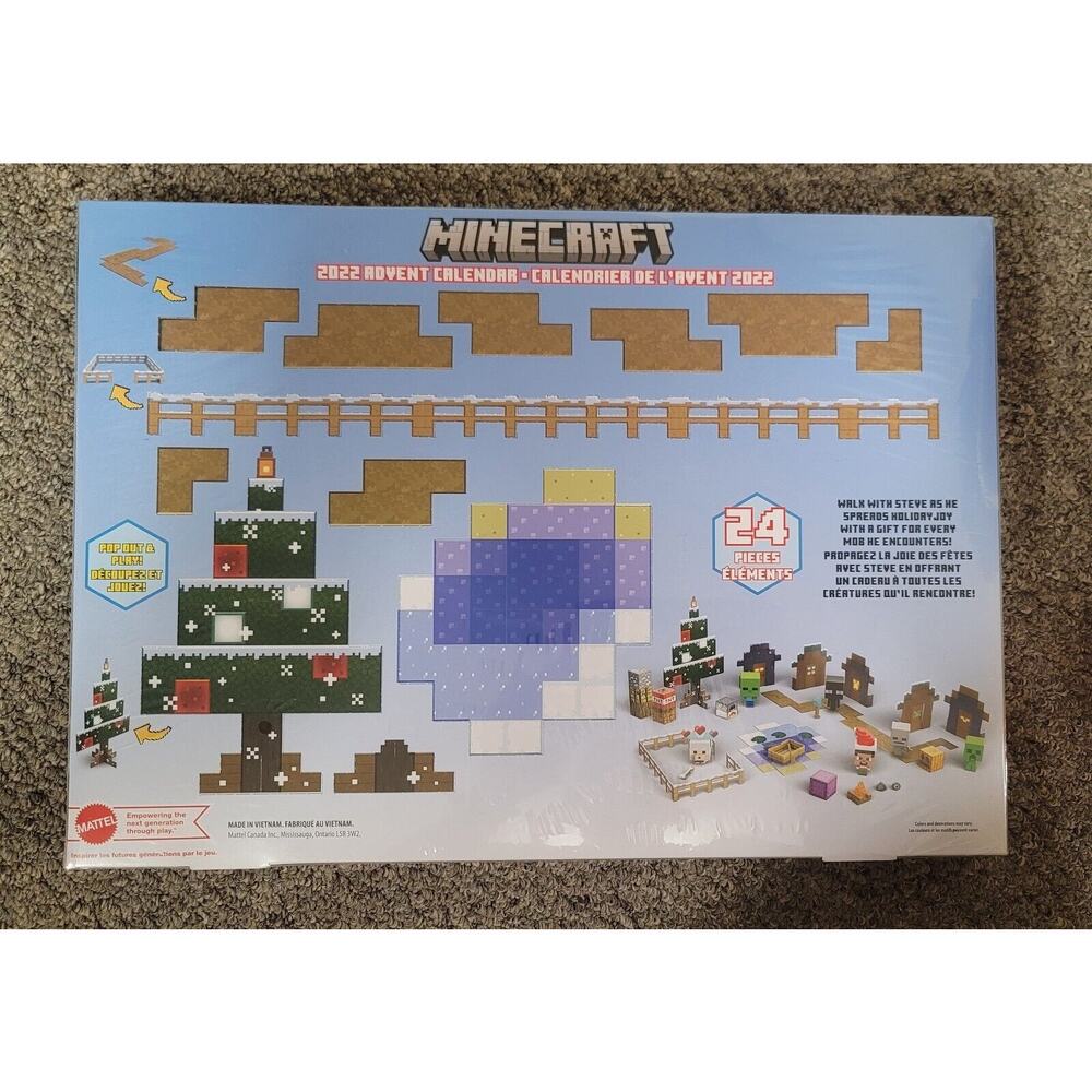 MINECRAFT 2022 Advent Calendar 24 Pieces Elements Pop Out & Play New Sealed - Picture 4 of 8